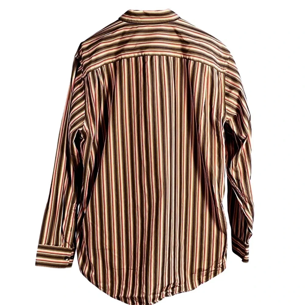 Banana Republic Shirt‎ Mens Large Button Up Vertical Stripe Long Sleeve Size 2XL